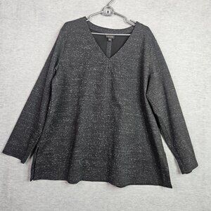 J.JILL Wearever Collection V-neck Long Sleeve Double-Face Jersey Top Sz 2X